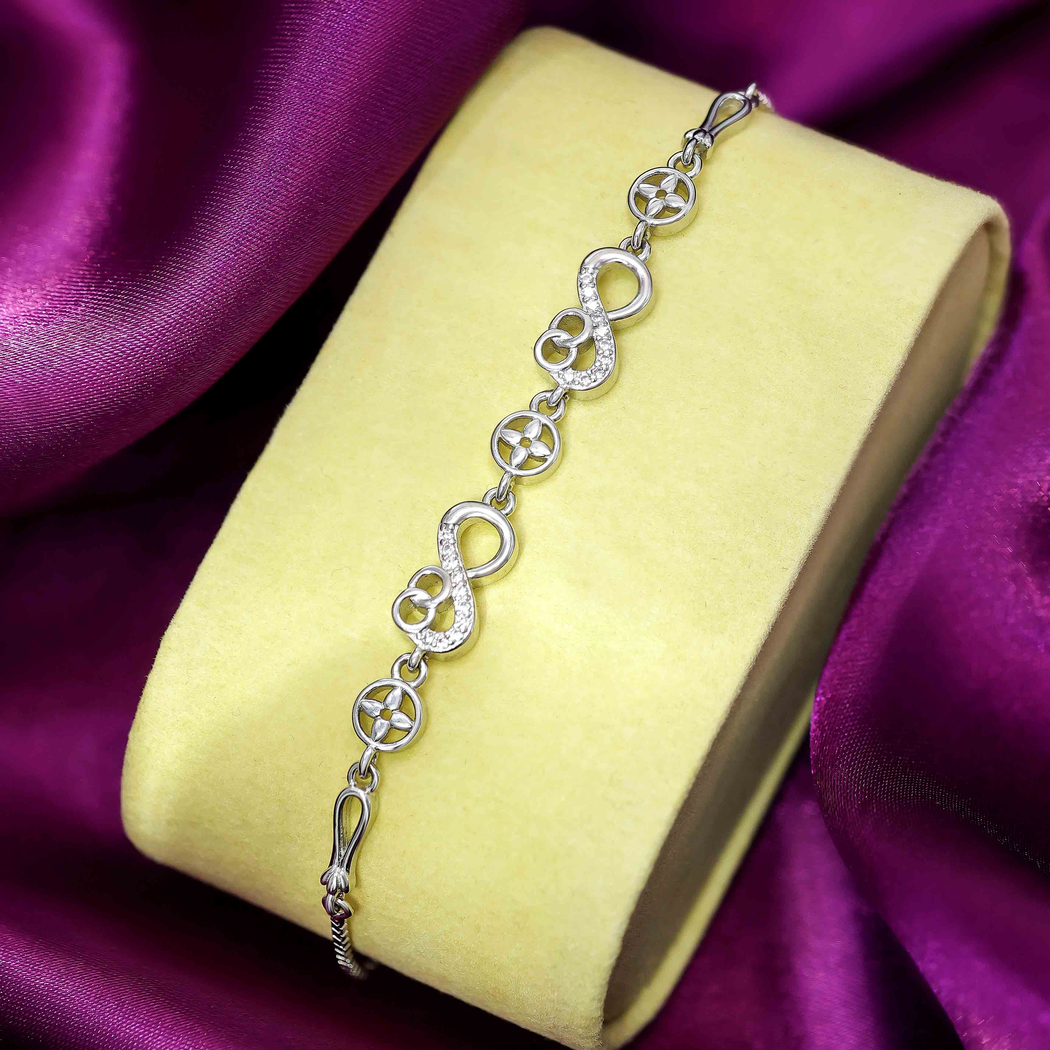 Silver Cz Infinity Chain Bracelet - Tweov Jewels