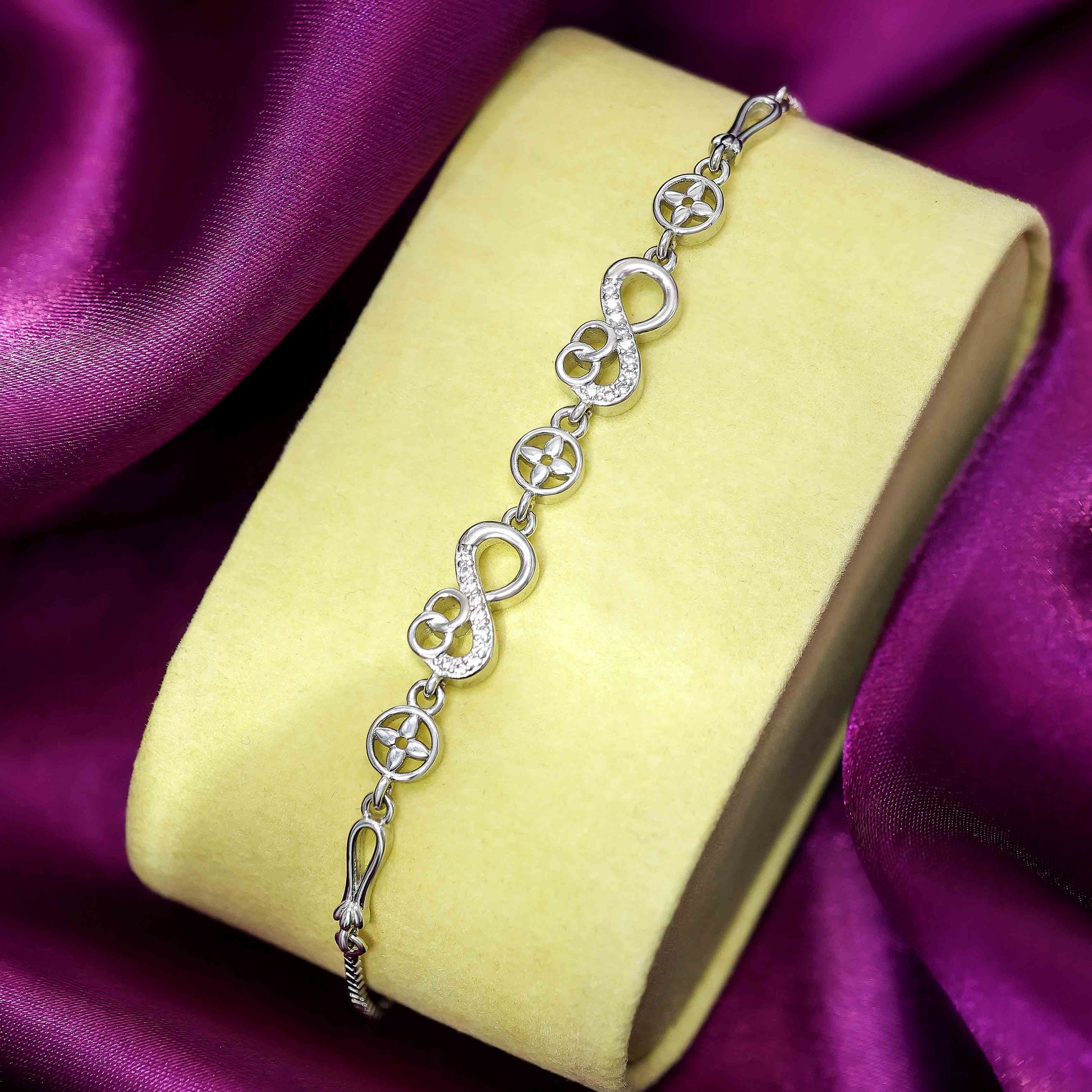 Silver Cz Infinity Chain Bracelet - Tweov Jewels