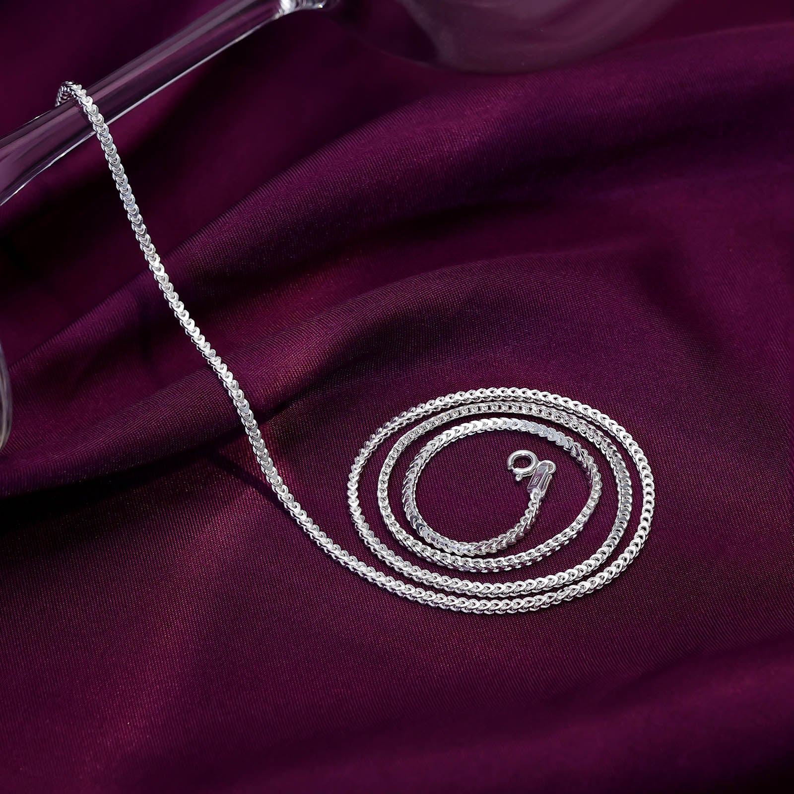 925 Sterling Silver Wheat Chain Necklace for Men - Tweov Jewels