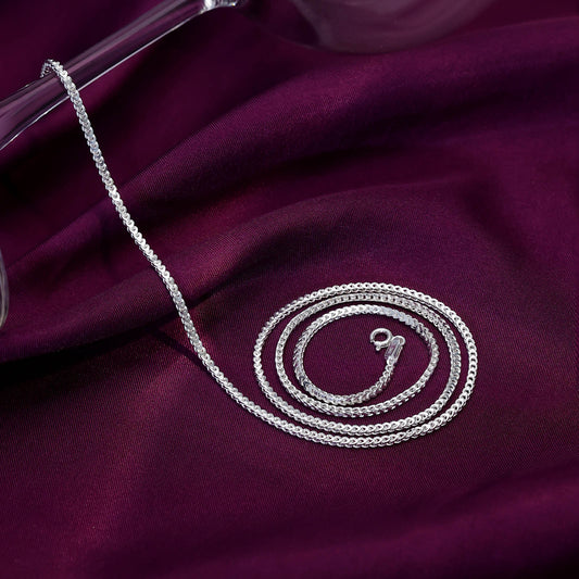 925 Sterling Silver Wheat Chain Necklace for Men - Tweov Jewels