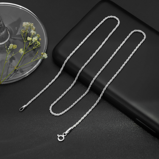 Pure Silver Chain For Women - Luminous Silver Gleam - Tweov Jewels