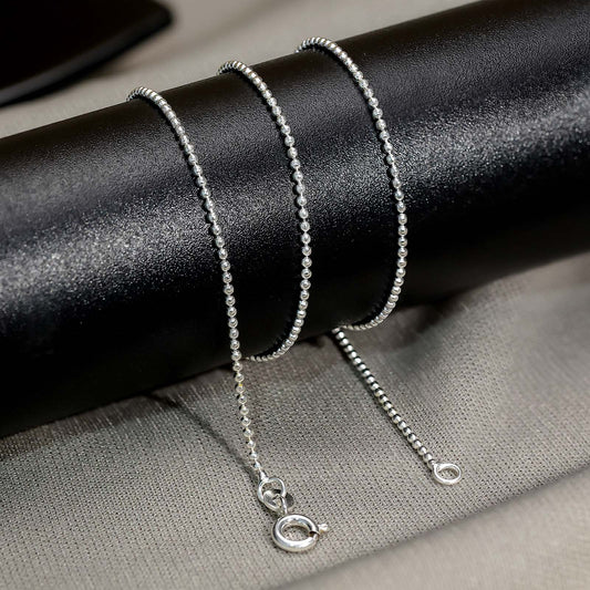 Pure 925 Sterling Silver Fine Ball Chain for Men - Tweov Jewels