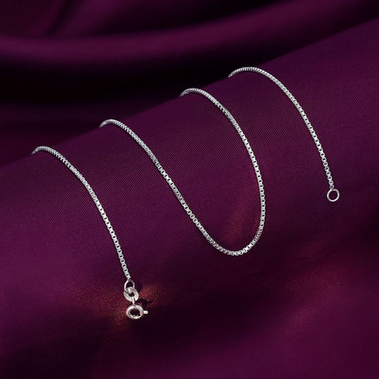 Pure Silver Chain - Timeless Box Link Chain Model - Tweov Jewels