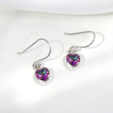 Pure Silver Earrings - Heart of Topaz Magic - Tweov Jewels
