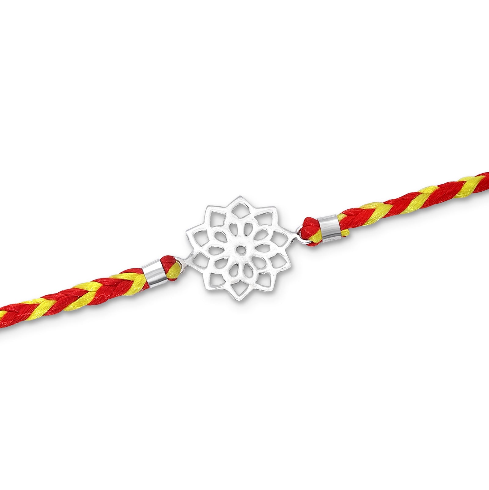 Floral Design Silver Rakhi for Brother - Tweov Jewels