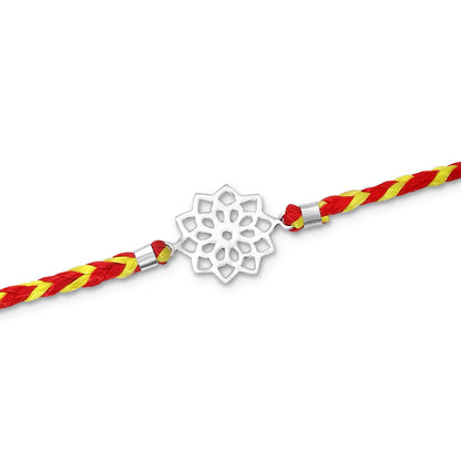 Floral Design Silver Rakhi for Brother - Tweov Jewels