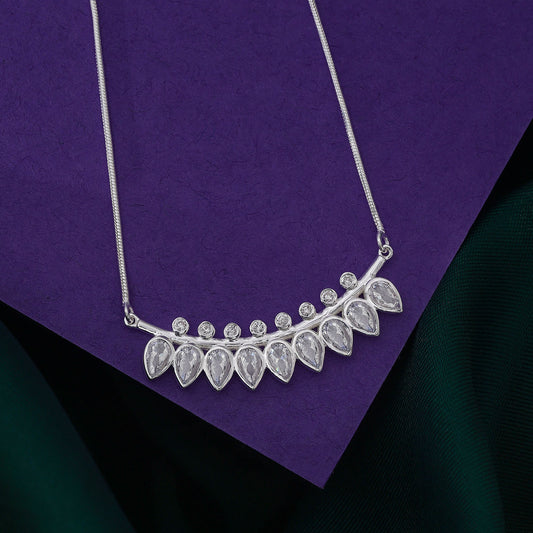 Pure Silver Necklace - Whispers of White CZ Forest - Tweov Jewels