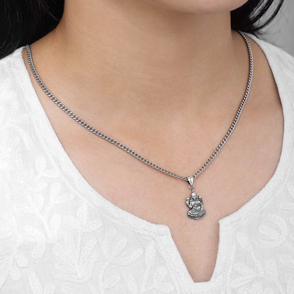 Pure Silver Lakshmi Maa Pendant Chain - Tweov Jewels