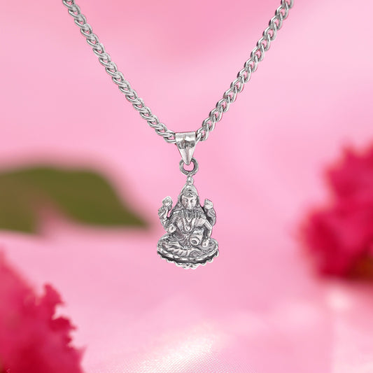 Pure Silver Lakshmi Maa Pendant Chain - Tweov Jewels