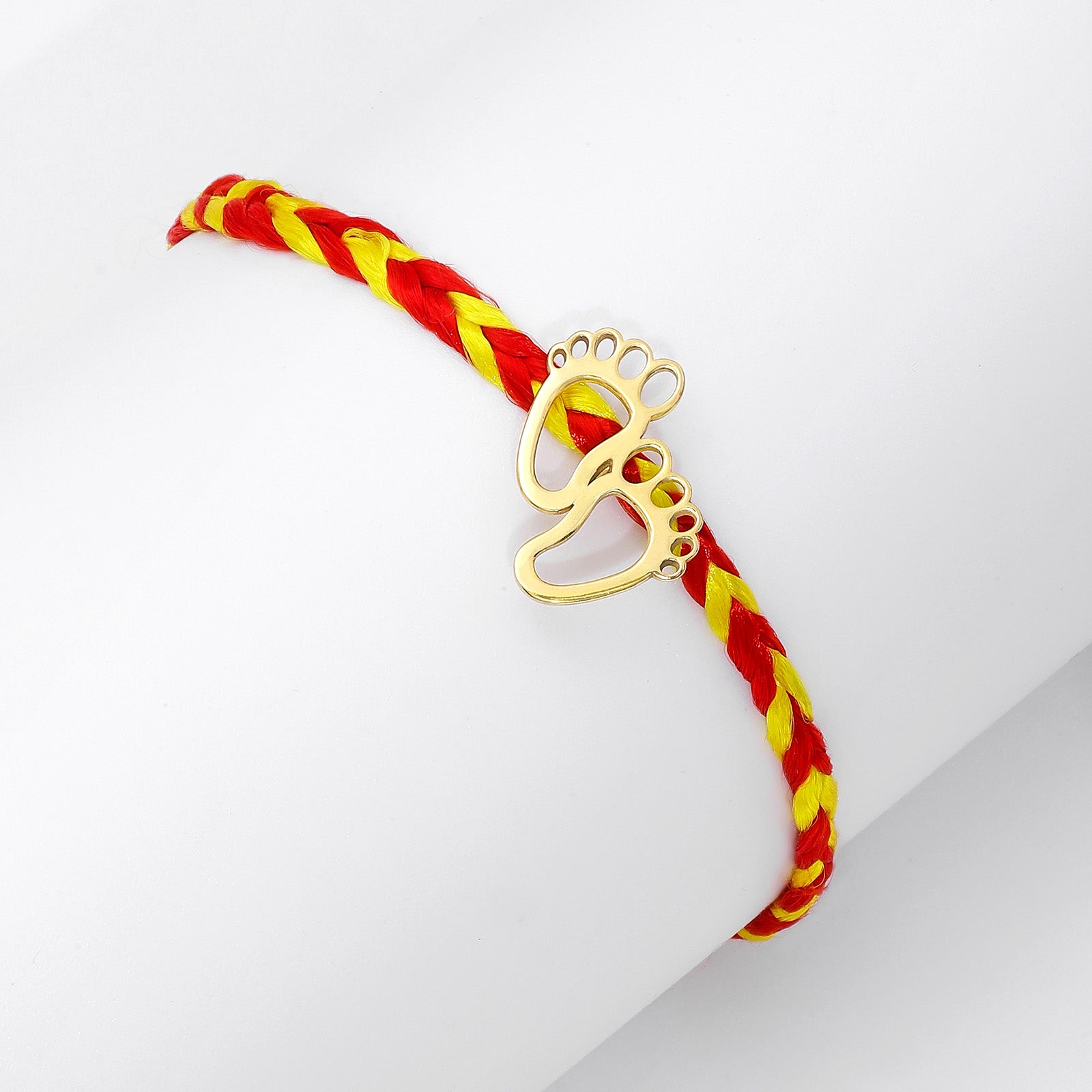 Gold Plated Baby Feet Silver Rakhi for Brother - Tweov Jewels