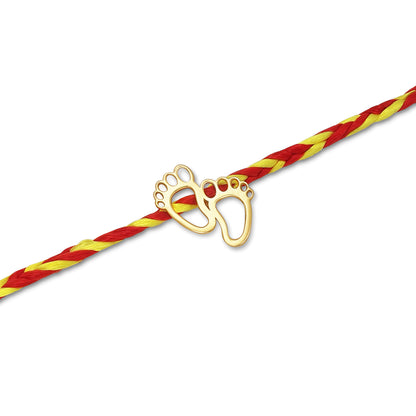 Gold Plated Baby Feet Silver Rakhi for Brother - Tweov Jewels