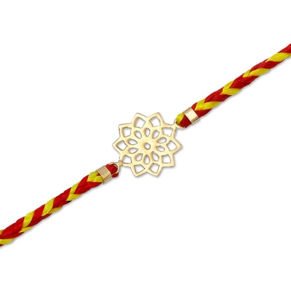 Gold Plated Floral Design Silver Rakhi for Brother - Tweov Jewels