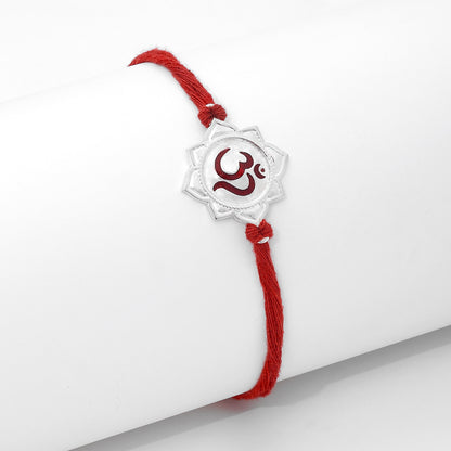 Best Silver Rakhi For Brother- Flourishing Flower With Om Divine - Tweov Jewels