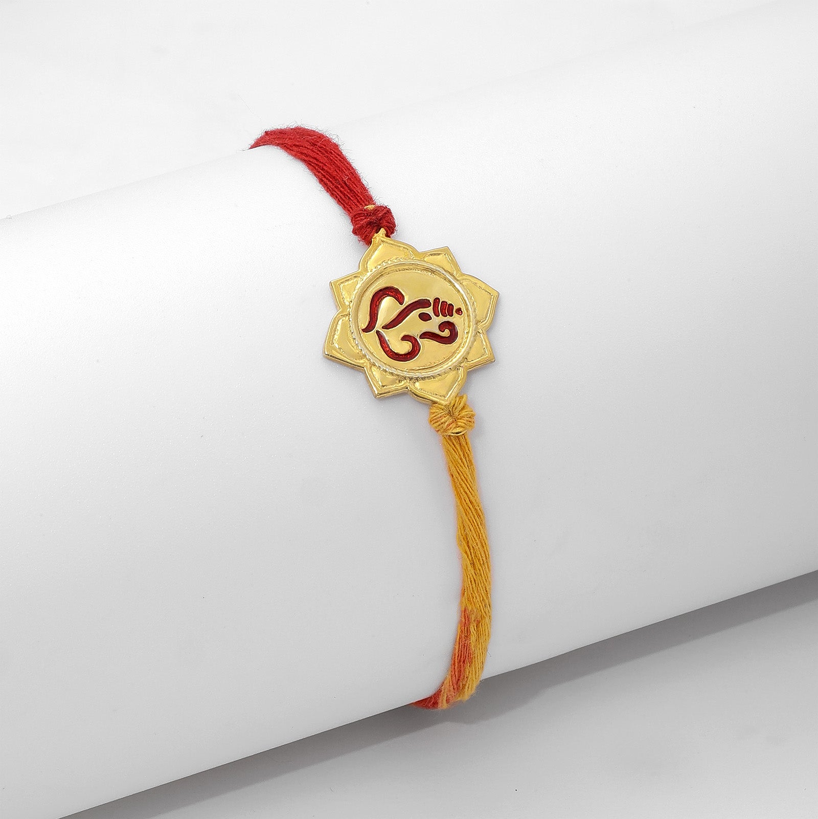 Gold Plated Ganesha Silver Rakhi - Tweov Jewels