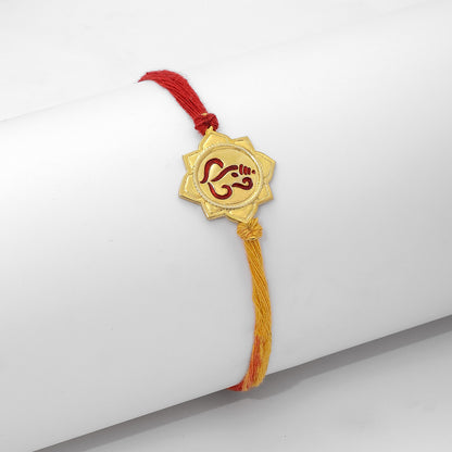 Gold Plated Ganesha Silver Rakhi - Tweov Jewels