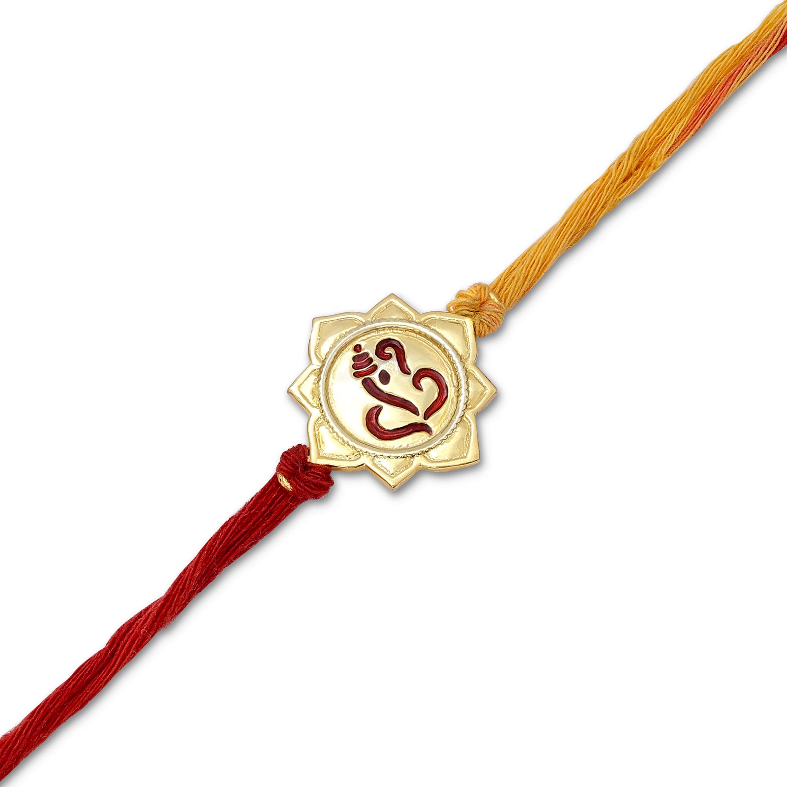 Gold Plated Ganesha Silver Rakhi - Tweov Jewels