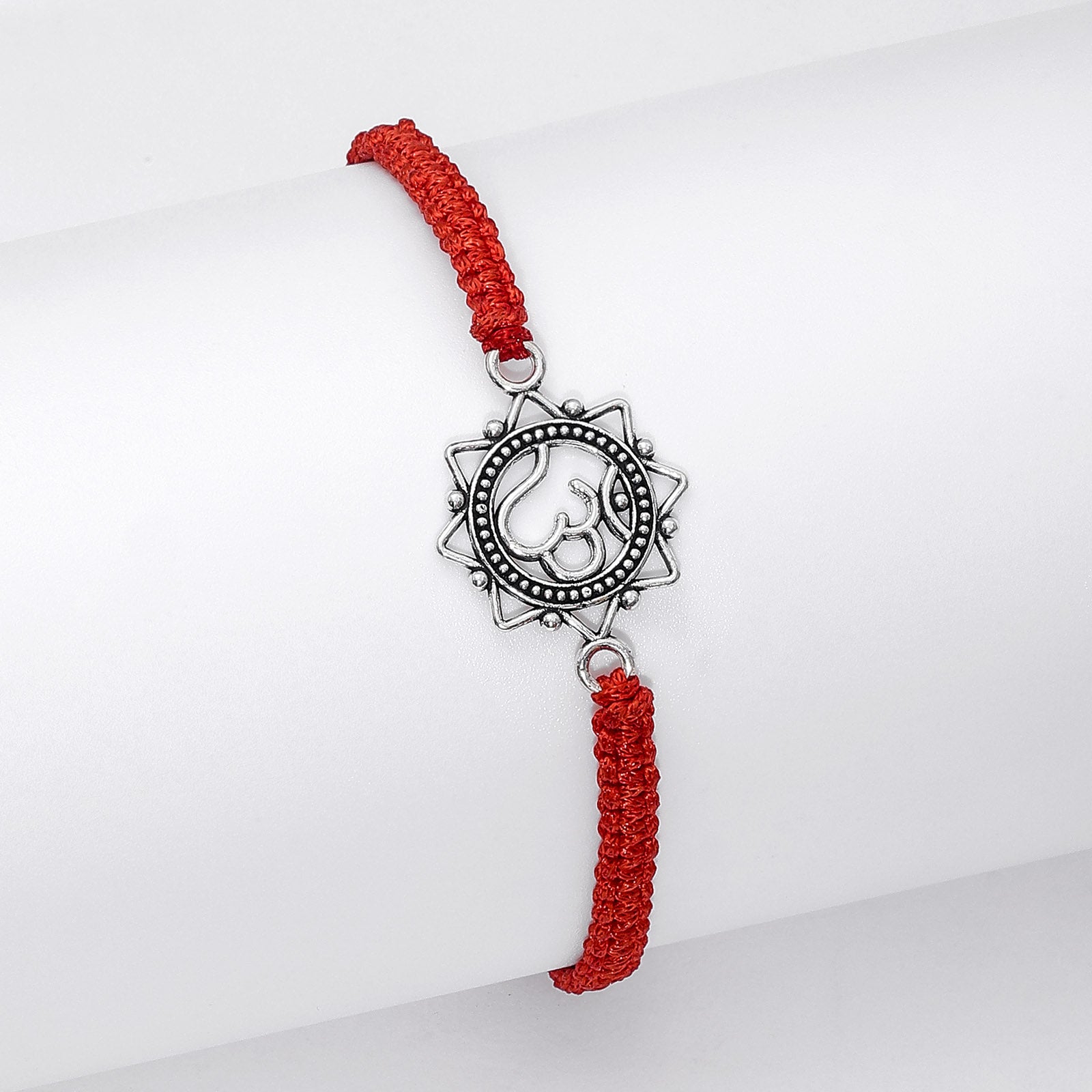Original Silver Rakhi - Om Star Circle Serenity - Tweov Jewels