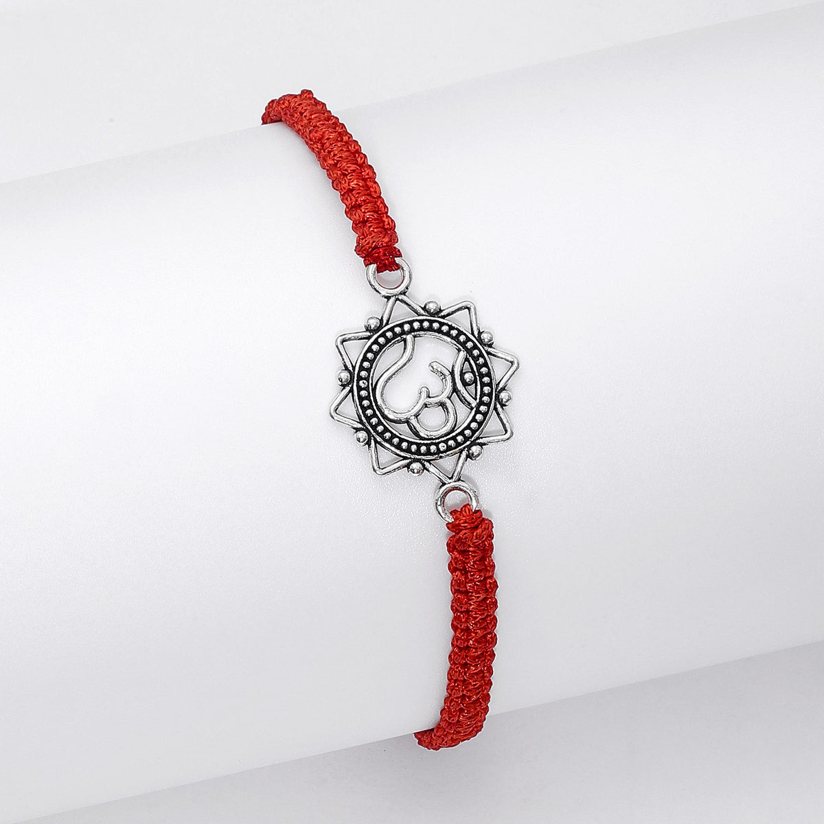 Original Silver Rakhi - Om Star Circle Serenity - Tweov Jewels