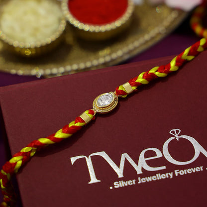 Original Silver Rakhi - Timeless Elegance With Oval Essence - Tweov Jewels