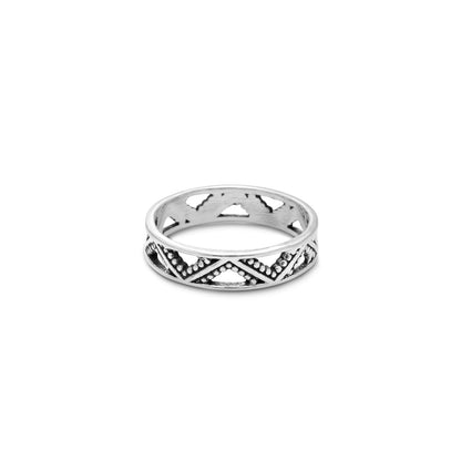 Pure Silver Ring - Antique Silver Oxidised Ring - Tweov Jewels