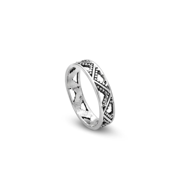 『TW RING SILVER』 Oxidised Antique Wave Silver Ring