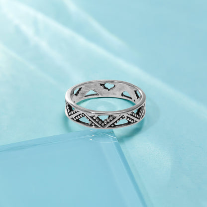 Pure Silver Ring - Antique Silver Oxidised Ring - Tweov Jewels