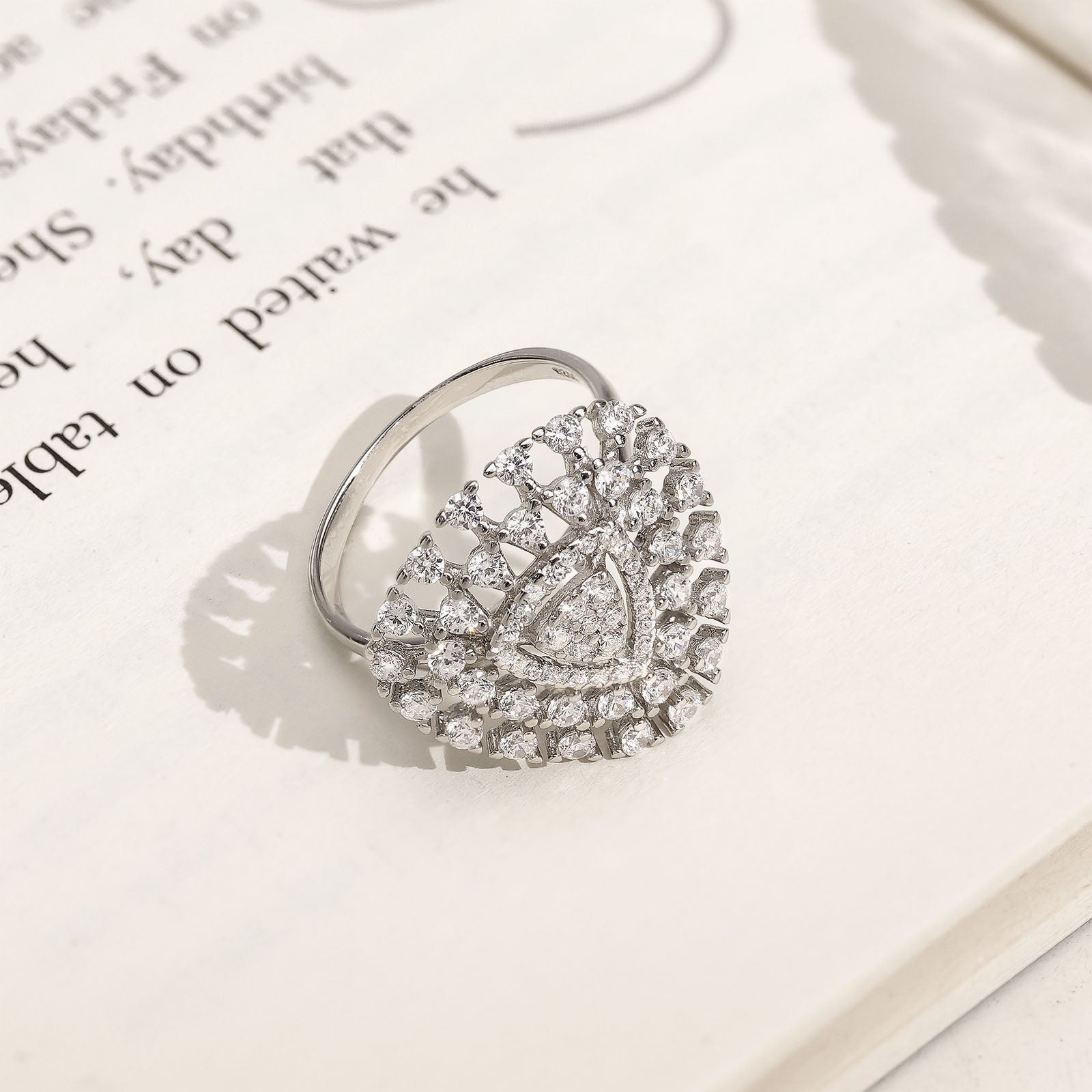 Silver CZ Cluster Ring for Women - Tweov Jewels