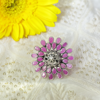 Pure Silver Ring - Peacock's Opal Grace - Tweov Jewels