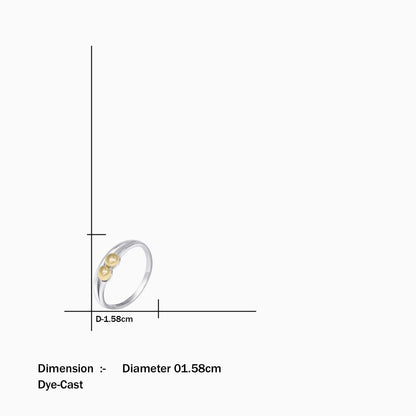 Gold Plated Silver Ball Ring