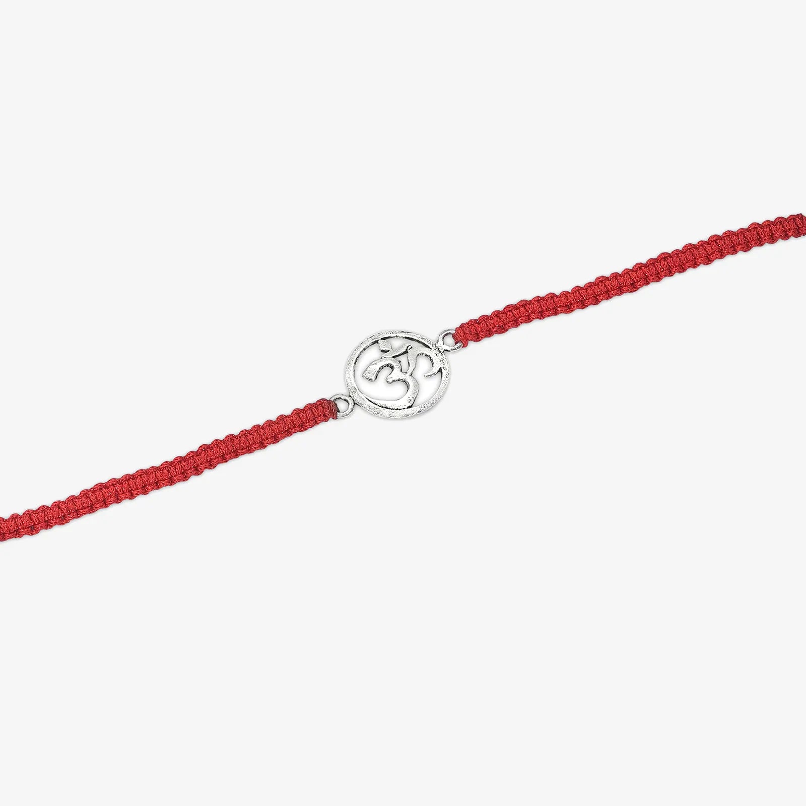 Silver Om Rakhi for Brother - Tweov Jewels