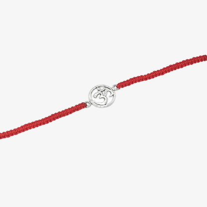 Silver Om Rakhi for Brother - Tweov Jewels