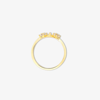 Gold Plated Silver Duo Flower Ring - Tweov Jewels